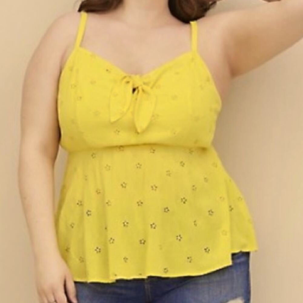 Torrid Yellow PEPLUM EYELET CAMI
